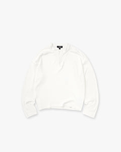 Represent Initial Henley Waffle Long Sleeve T-Shirt Flat White