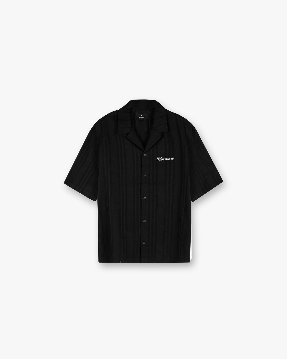 Represent Embroidered Bowling Shirt Jet Black