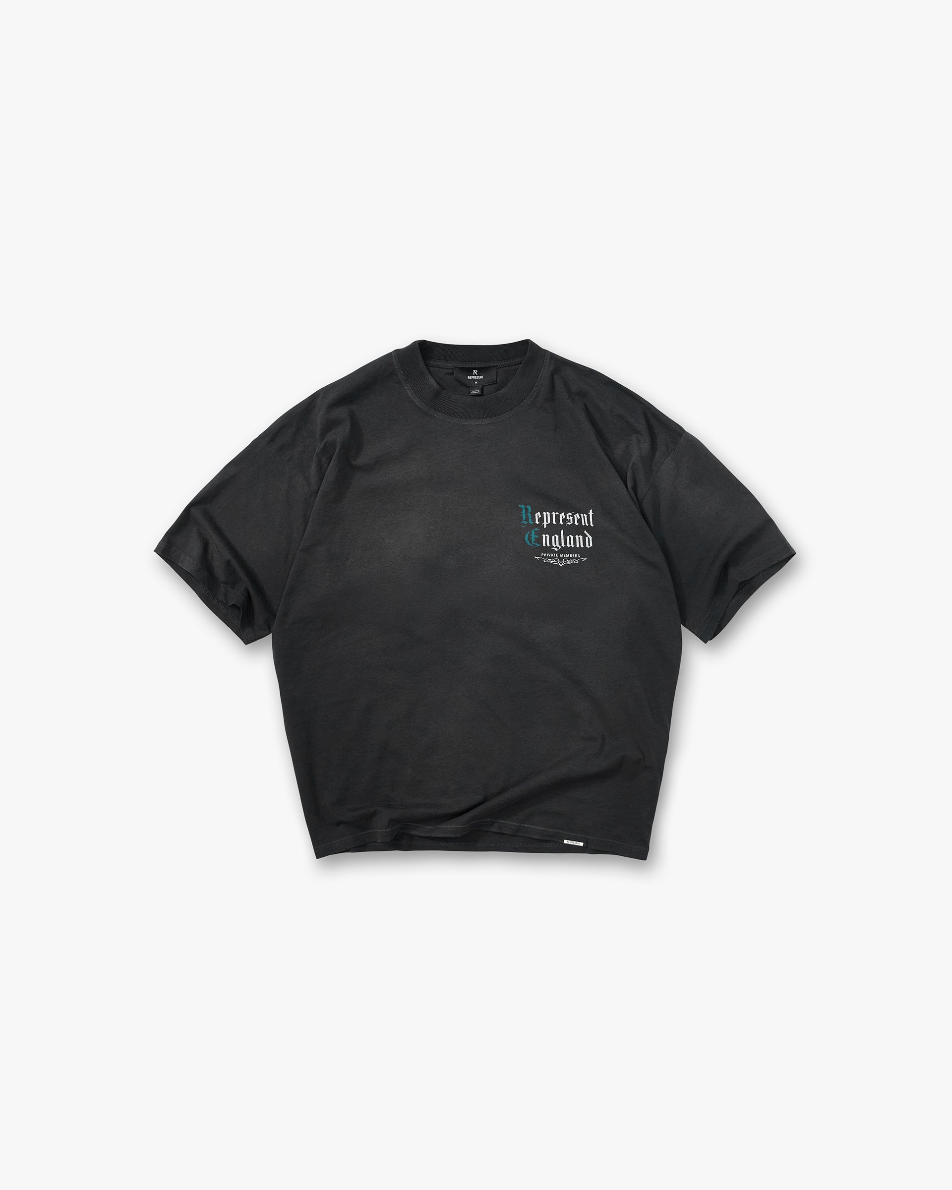 Represent Private Members T-Shirt Stained Black