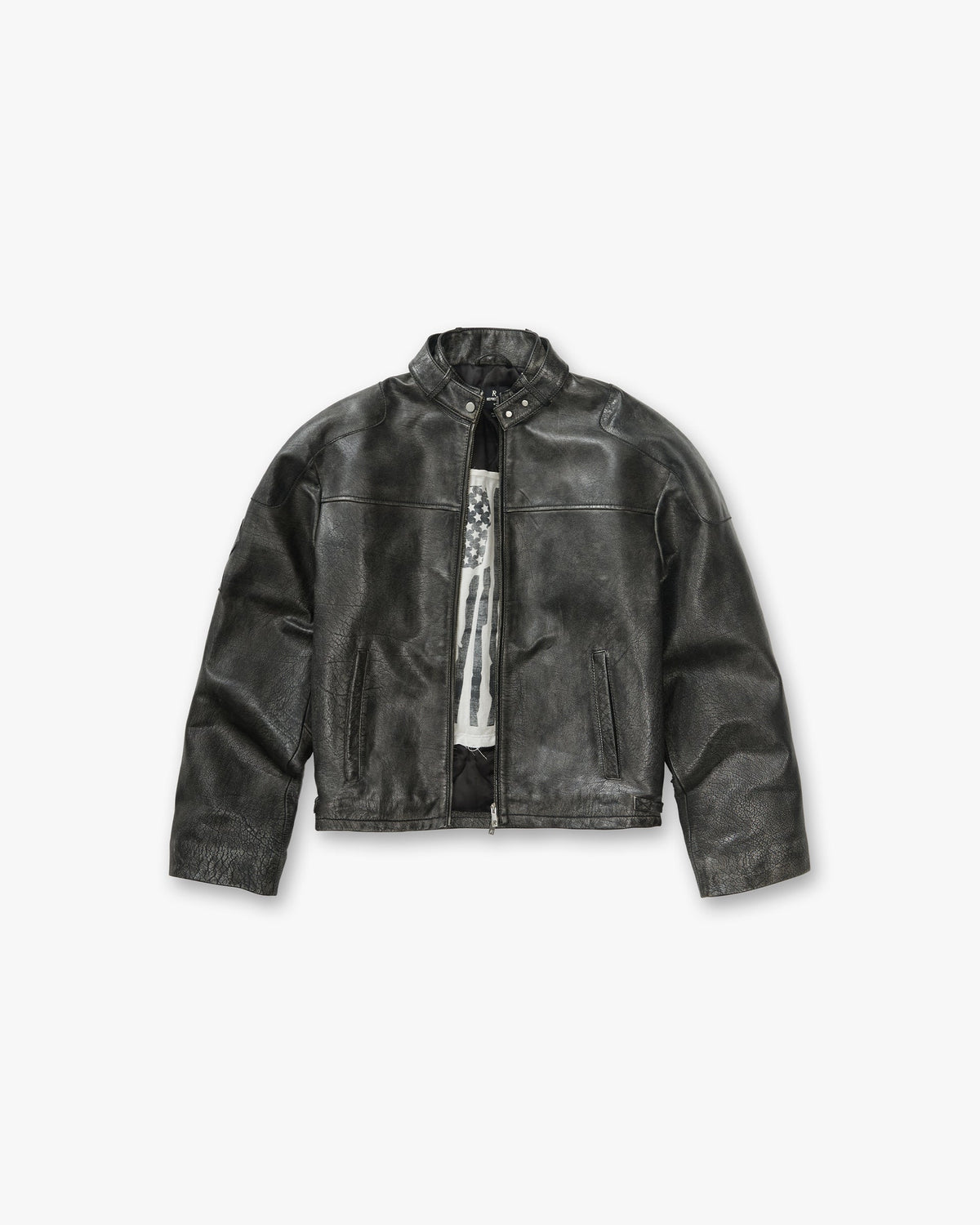 Represent Flag Leather Bomber Black – oblečení, černá