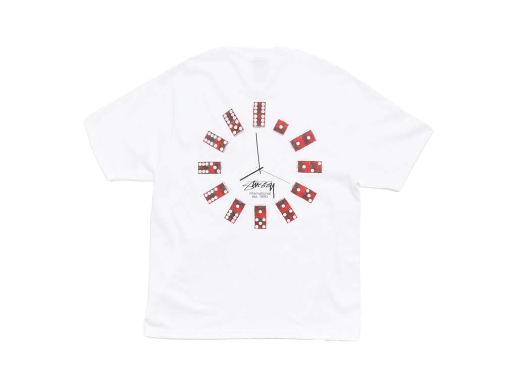 Stüssy Dice Clock T-Shirt in White-Stüssy-pikastore.cz